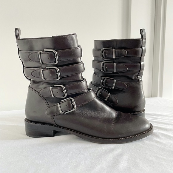 Via Spiga Shoes - Via Spiga Bara Moto Boot Dark Brown Size 9.5 / EU 41